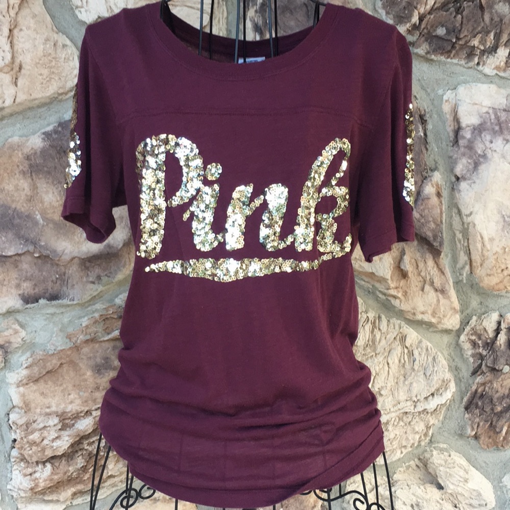 PINK sequined jersey t-shirt